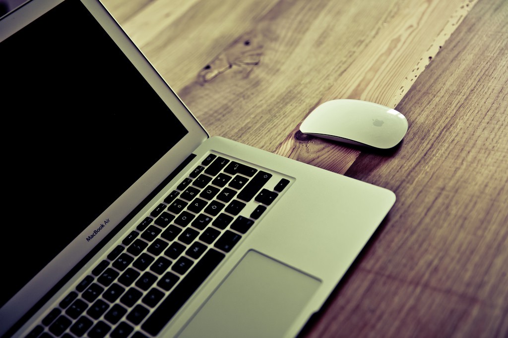 MacBook on a desk