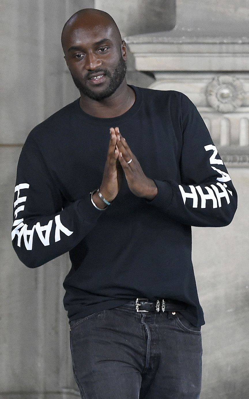 The late Virgil Abloh with his hands in prayer